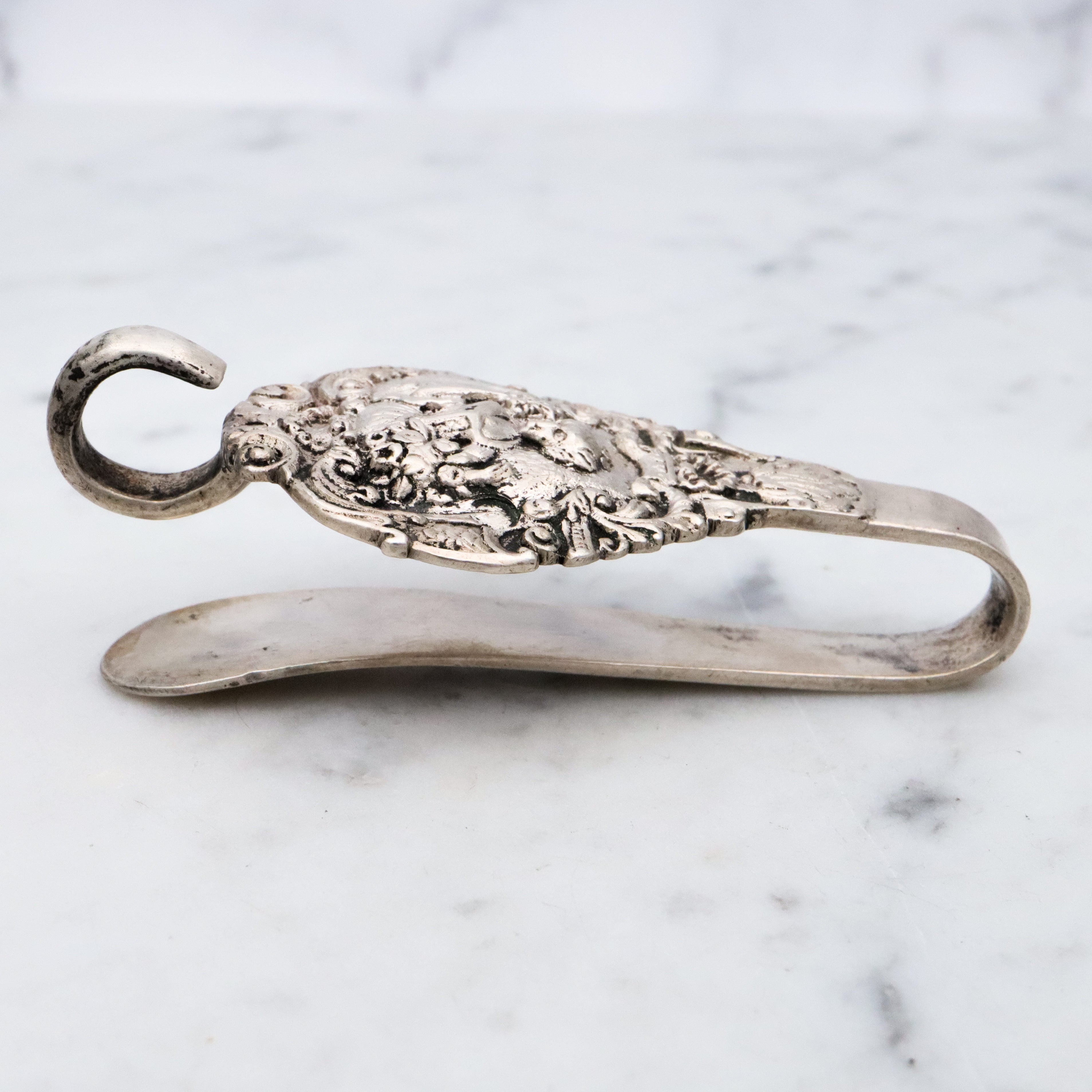 Antique 1853 Dutch silver chatelaine clip